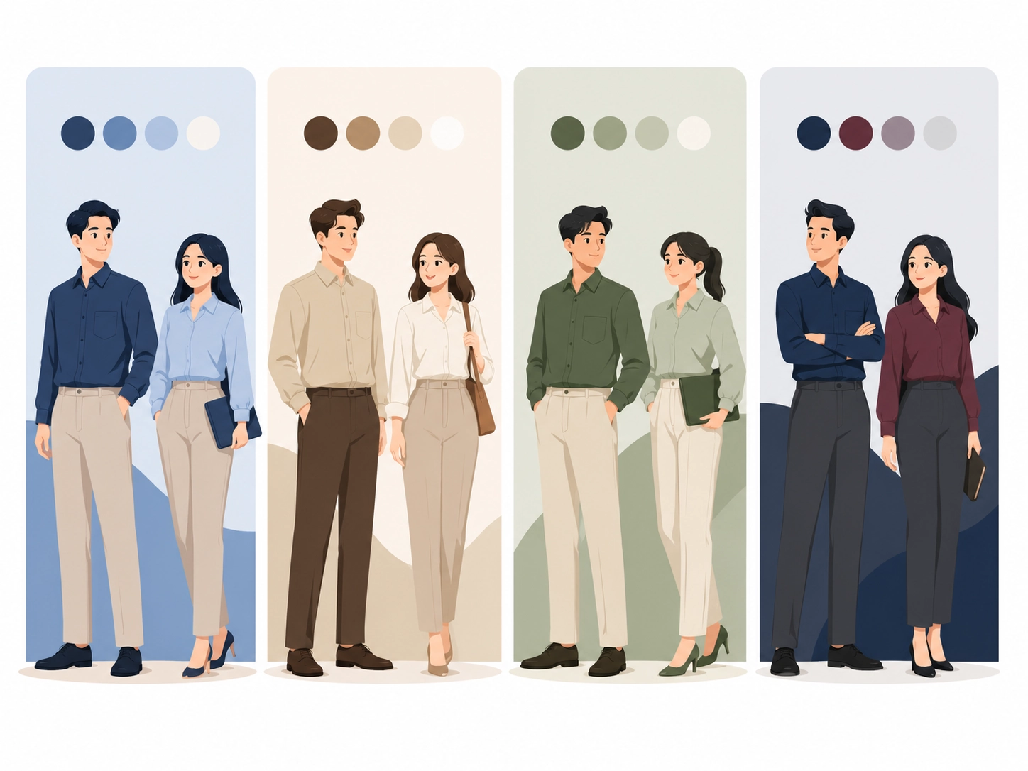 4 Palet Warna Ikonik Inspirasi Seragam Kantor Anda