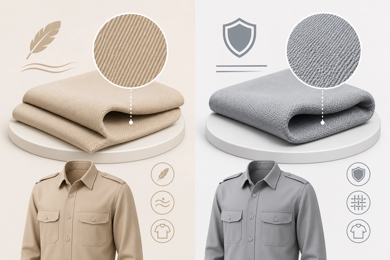 Nagata vs American Drill Fabric for Student PDH Uniforms