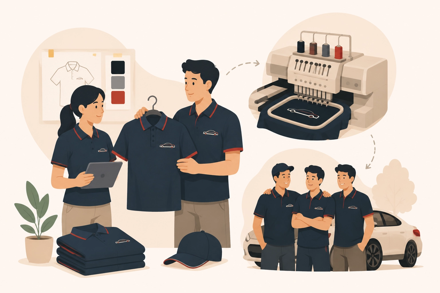 Polo Otomotif Elegan: Keunggulan Bordir Komputer